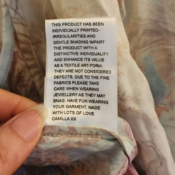 Camilla Electron Libre Back Overlay Top Size Large b177 - Picture 12 of 13